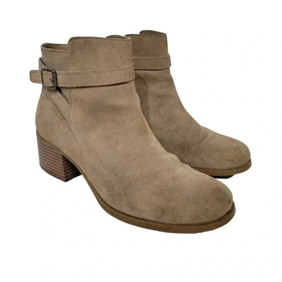 Koolaburra UGG Taupe Suede Ankle Boots Booties Size 8 - Picture 1 of 7